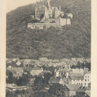 Bild vergrößern: PK_I_0239 Wernigerode Schloss v. d. Sennhütte gesehen