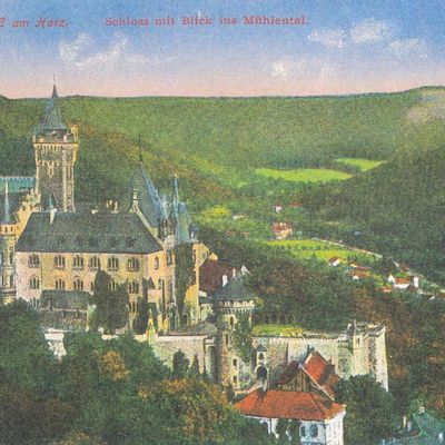 Bild vergrößern: PK_I_0299 Wernigerode Schloss Schloss mit Blick ins Mhlental