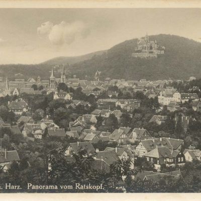Bild vergrößern: PK_V_0026 Wernigerode Stadtansichten Panorama vom Ratskopf