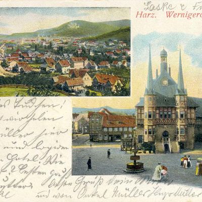 Bild vergrößern: PK_V_0076 Wernigerode Stadtansichten Wernigerode u. Rathaus