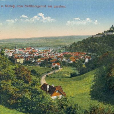 Bild vergrößern: PK_V_0098 Wernigerode Stadtansichten Wernigerode u. Schloss v. Zwölfmorgental aus gesehen