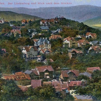Bild vergrößern: PK_V_0208 Wernigerode Stadtansichten Der Lindenberg und Blick nach dem Brocken