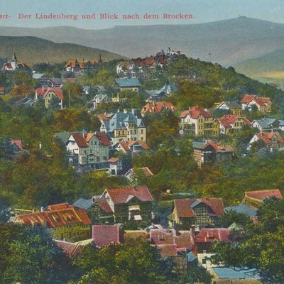 Bild vergrößern: PK_V_0329 Wernigerode Stadtansichten Der Lindenberg u. Blick nach dem Brocken
