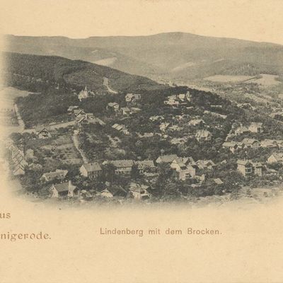 Bild vergrößern: PK_V_0332 Wernigerode Stadtansichten Lindenberg mit dem Brocken