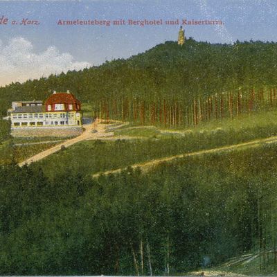 Bild vergrößern: PK_VI_0060 Wernigerode Ausflugsziele Armeleuteberg mit Berghotel u. Kaiserturm