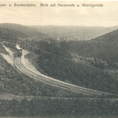 Bild vergrößern: PK_IX_0024 Wernigerode Harzquerbahn Harzquer-u. Brockenbahn, Blick auf Hasserode u. Wgde.