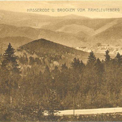 Bild vergrößern: PK_IX_0056 Wernigerode Brocken Hasserode und Brocken vom Armeleuteberg gesehen