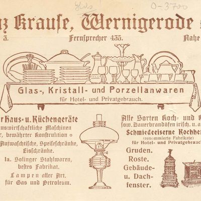 Bild vergrößern: PK_XI_0005 Wernigerode Gewerbe Franz Krause,Glas-, Kristall u. Porzellanwaren