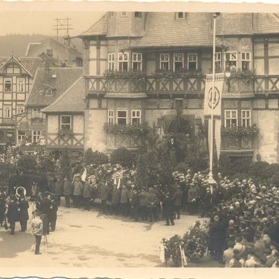 Bild vergrößern: PK_XII_0046 Wernigerode Geschichtl. Ereignisse Begräbnisveranstaltung vom Bahnunglück