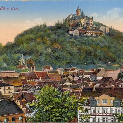 Bild vergrößern: PK_I_0160 Wernigerode Schloss Schloss m. Stadt