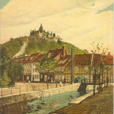 Bild vergrößern: PK_I_0161 Wernigerode Schloss Schloss mit Schöne Ecke, farbig