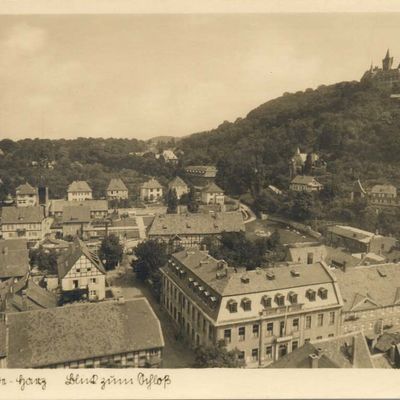 Bild vergrößern: PK_I_0163 Wernigerode Schloss Blick z. Schloss