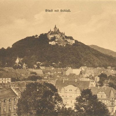 Bild vergrößern: PK_I_0164 Wernigerode Schloss Stadt m Schloss