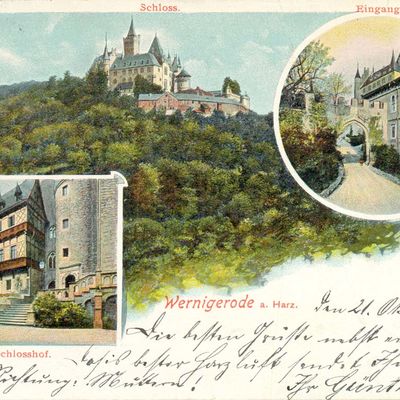 Bild vergrößern: PK_I_0192 Wernigerode Schloss Schlosshof u. Eingang