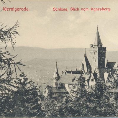 Bild vergrößern: PK_I_0234 Wernigerode Schloss Blick v. Agnesberg