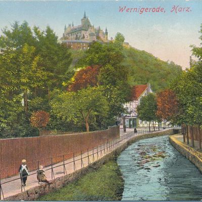 Bild vergrößern: PK_I_0252 Wernigerode Schloss Blick v. Flutrenne