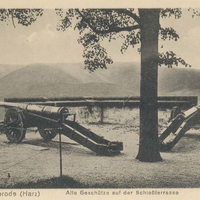 Bild vergrößern: PK_I_0273 Wernigerode Schloss Alte Geschütze auf der Schlossterrasse