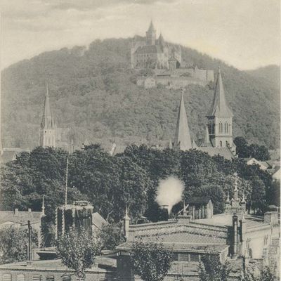 Bild vergrößern: PK_I_0096 Wernigerode Schloss Blick zum Schloss