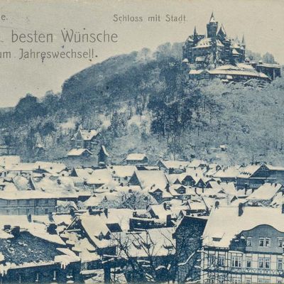 Bild vergrößern: PK_I_0256 Wernigerode Schloss Schloss m. Stadt