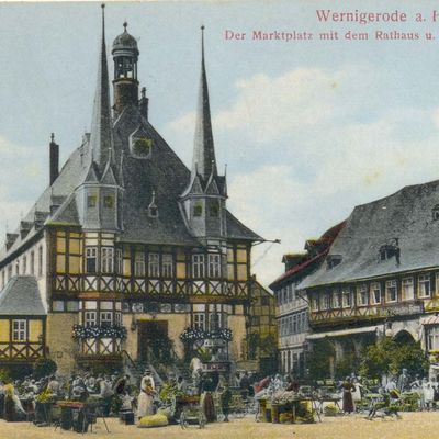 Bild vergrößern: PK_II_0153 Wernigerode Rathaus Marktplatz u. Rathaus