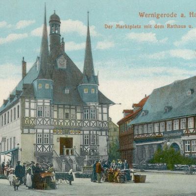 Bild vergrößern: PK_II_0159 Wernigerode Rathaus Marktplatz m. Rathaus