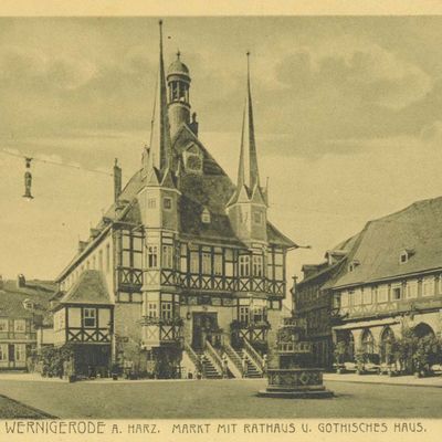 Bild vergrößern: PK_II_0085 Wernigerode Rathausm. Markt u. Goth. Haus