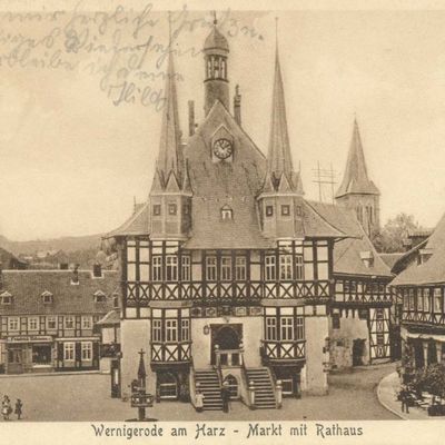 Bild vergrößern: PK_II_0204 Wernigerode Rathaus Markt mit Rathaus
