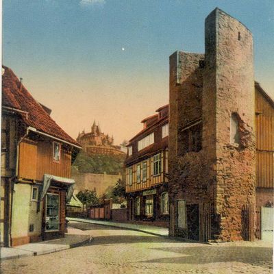 Bild vergrößern: Wernigerode Innenstadt Schloss und Dullenturm (PK_III_0044)