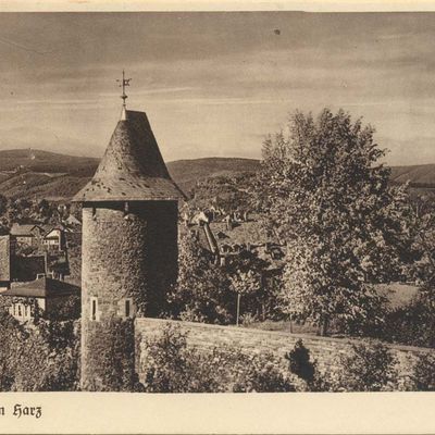 Bild vergrößern: PK_III_0219 Wernigerode Innenstadt Stadtmauer Brockenblick