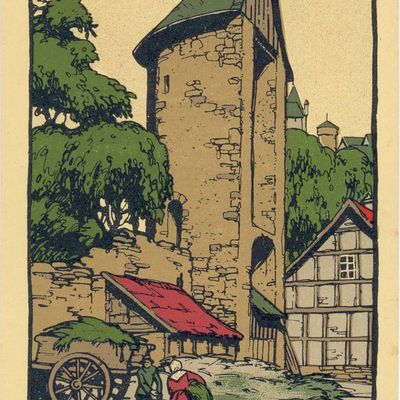 PK_III_0229 Wernigerode Innenstadt Alter Turm mit Stadtmauer