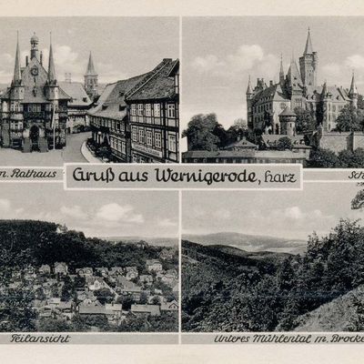 Bild vergrößern: PK_V_0040 Wernigerode Stadtansichten Marktplatz, Schloss u.a.