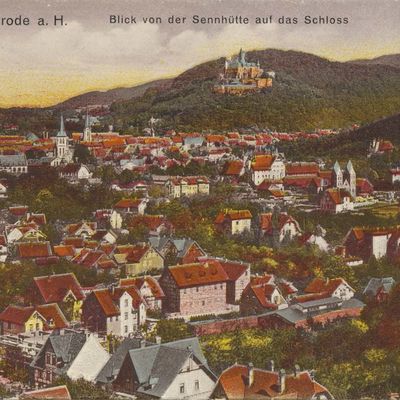 Bild vergrößern: PK_V_0179 Wernigerode Stadtansichten Blick von der Sennhütte auf das Schloss