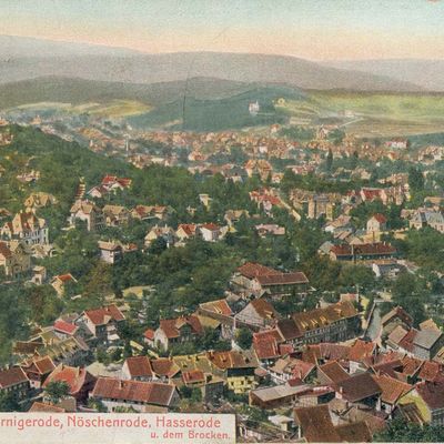 Bild vergrößern: PK_V_0333 Wernigerode Stadtansichten Panorama von Wernigerode, Nöschenrode, Hasserode