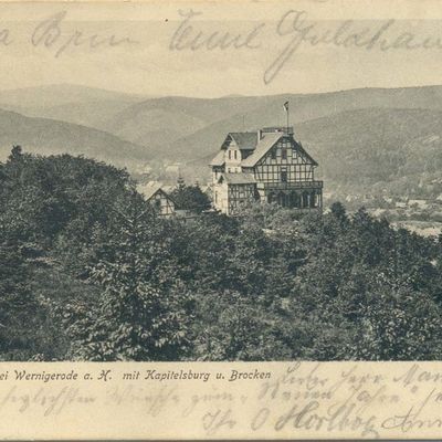 Bild vergrößern: PK_V_0163 Wernigerode Stadtansichten Hasserode mit Kapitelsburg und Brocken