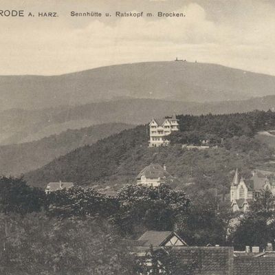 Bild vergrößern: PK_V_0372 Wernigerode Stadtansichten Sennhütte u. Ratskopf m. Brocken