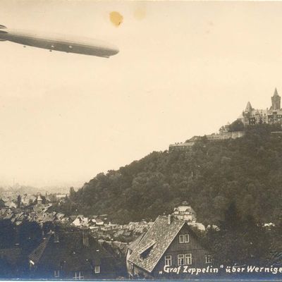 PK_XII_0056 Wernigerode Geschichtliche Ereignisse Zeppelin über Wernigerode